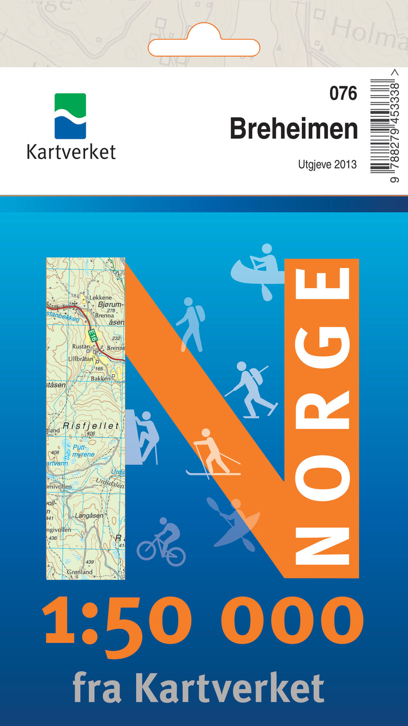 Walking map Norway 1:50,000 Breheimen (076) 2013