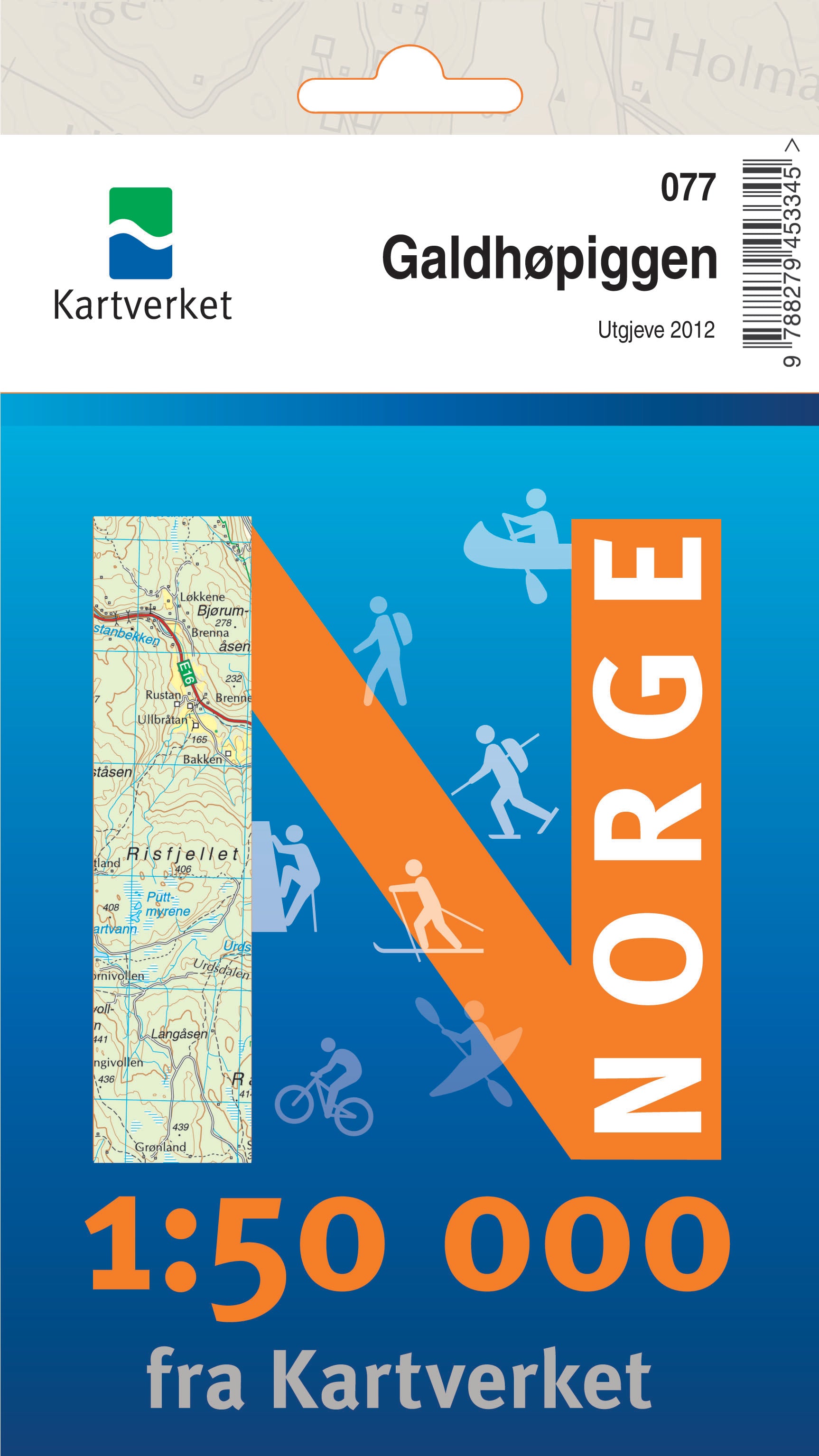 Wandelkaart Noorwegen 1:50.000 GaldhÃ¸piggen (077) 2012