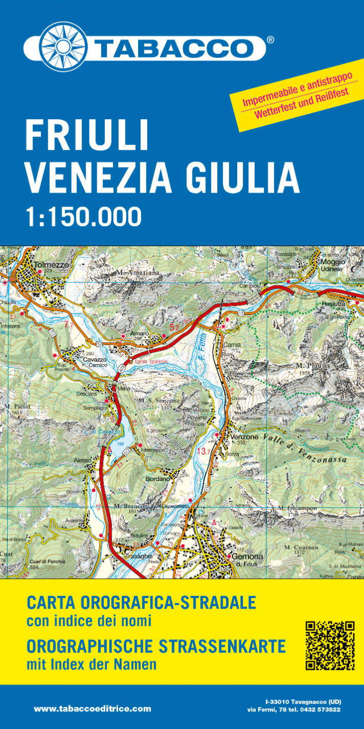 Friuli Venezia Giulia car/bike map 1:150,000