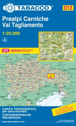 Wandelkaart Dolomiten Blad 013 - Prealpi Carniche Val Tagliamento 1:25.000 (2015)