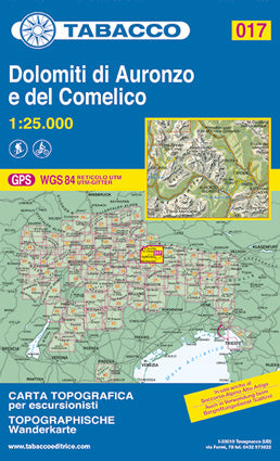 Wandelkaart Dolomiten Blad 017 - Dolomiti di Auronzo e del Comelico (2018)