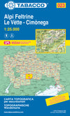 Wandelkaart Tabacco Alpi Feltrine Le VÃ¨tte - CimÃ²nega (GPS) 2019