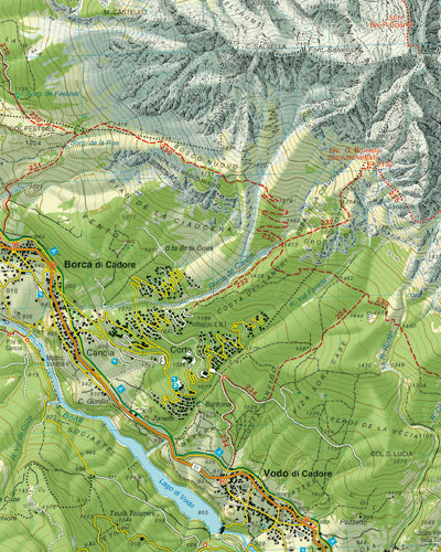 Wandelkaart Dolomiten Blad 025 - Dolomiti di Zoldo Cadorine e Agordine (GPS) 2016