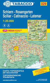 Wandelkaart Dolomiten Blad 029 - Schlern-Rosengarten/Sciliar-Catinaccio-Latemar (GPS) 2017