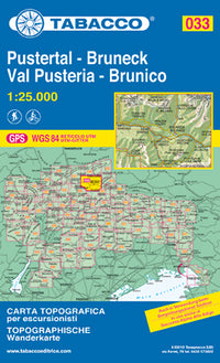 Hiking map Dolomiten Sheet 033 - Pustertal-Bruneck / Val Pusteria - Brunico (GPS)