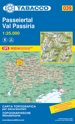 Wandelkaart Dolomiten Blad 039 - Passeiertal / Val Passiria  (GPS)