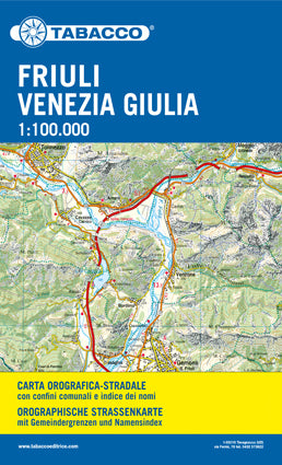 Road map Friuli-Venezia Giulia 1:100,000 (large map)