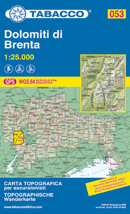 Hiking map Dolomites Blad 053 Dolomiti di Brenta 1:25,000 (GPS)