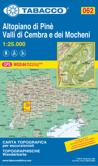 Wandel- fietskaart Altopiano di PinÃ¨  Blad 062 / 1:25.000 (GPS)