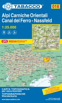 Wandelkaart Dolomiten Blad 018 - Alpi Carniche Orientali / Canal del Ferro 1:25.000 (GPS) 2018