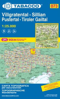 Hiking map Dolomiten Blad 073 - Villgratental-Sillian-Pustertal 1:25,000 (GPS) 2019