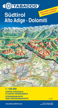 Road map South Tyrol / Alto Adige - Dolomiti road map 1:150,000