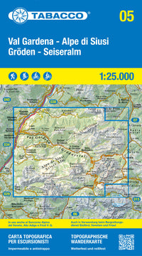 Wandelkaart Dolomiten Blad 05 Val Gardena-Alpe di Siusi 1:25.000