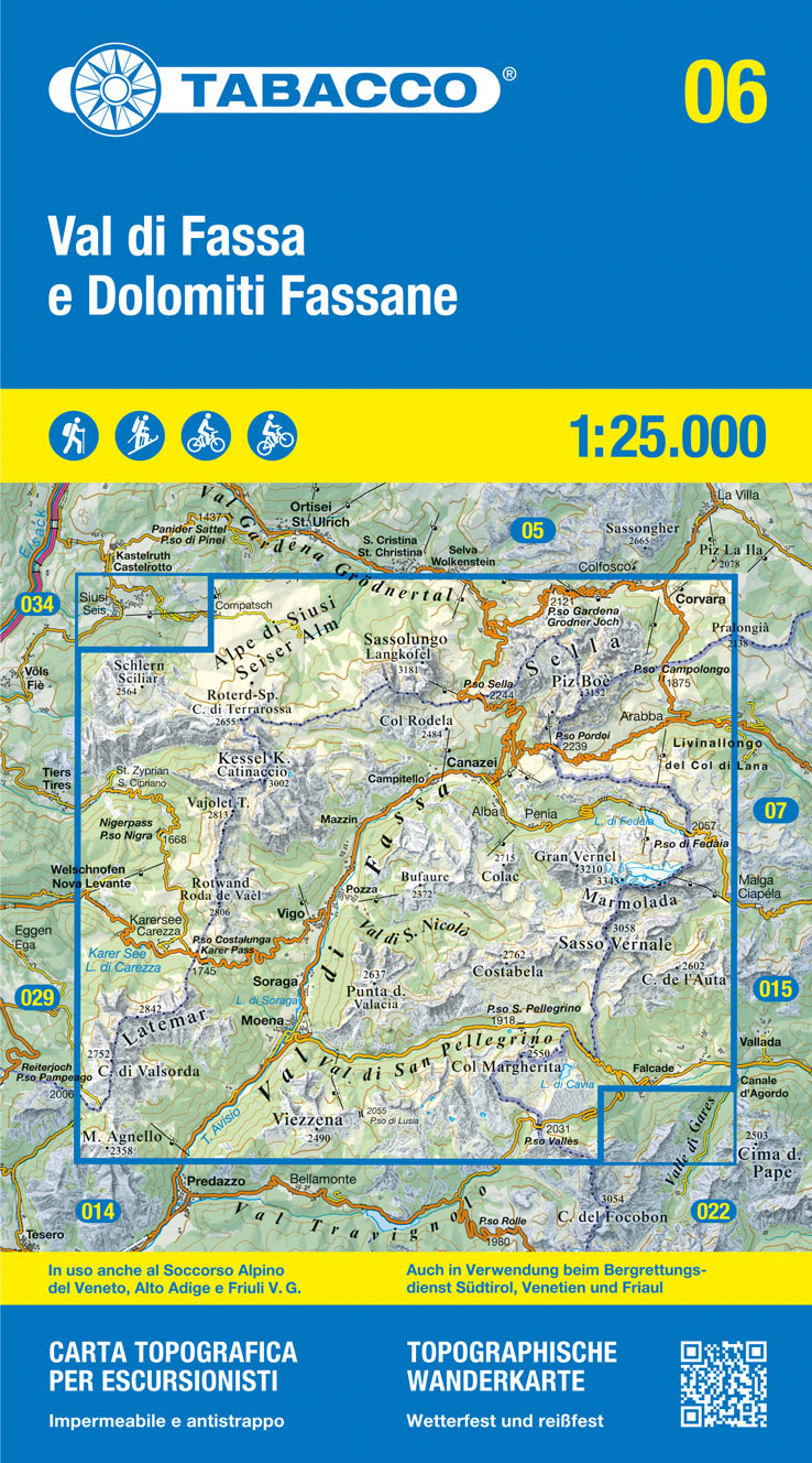 Wandelkaart Dolomiten Blad 06 - Val di Fassa e Dolomiti Fassane
