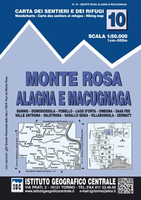 Walking map Sheet 10 - Monte Rosa 1:50,000