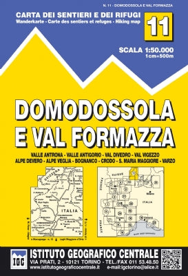 Wandelkaart Domodossola e Val Formazza (blad 11) 1:50.000