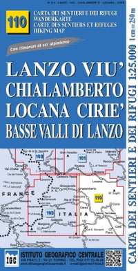 Wandelkaart Italiaanse Alpen Blad 110 Lanzo Viu Chialamberto 1:25.000