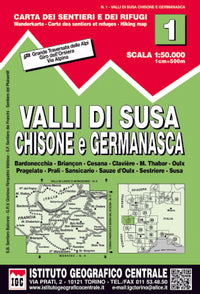 Wandelkaart Italiaanse Alpen Blad 1 - Valle di Susa 1:50.000