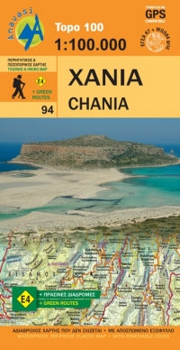 Wandelkaart Topo 100 Crete/Kreta-Chania (94)