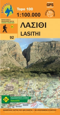 Wandelkaart Topo 100 Crete-Lasithi (92)
