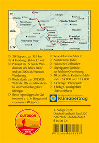 Wanderführer Rheinsteig von Wiesbaden nach Bonn (220) 3.A 2026