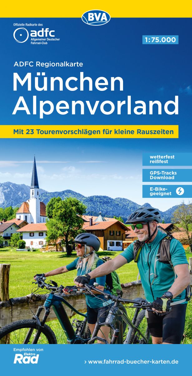 Cycling map ADFC Regionalkarte Munchen und Umgebung 1:75,000 (2019)