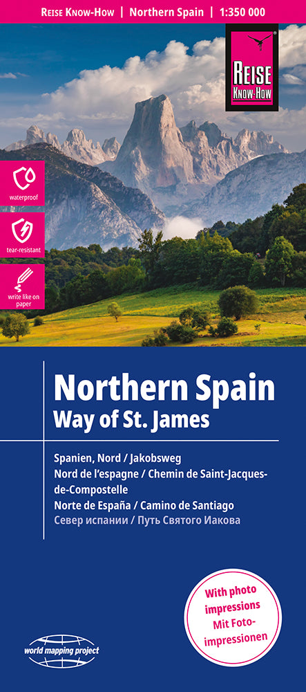 Road map Northern Spain / Nordspanien/Jakobsweg 1:350.000 9.A 2018