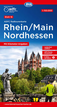 Cycling map ADFC Radtourenkarte 16 Rhein/Main - Nordhessen 1:150,000 (2020)