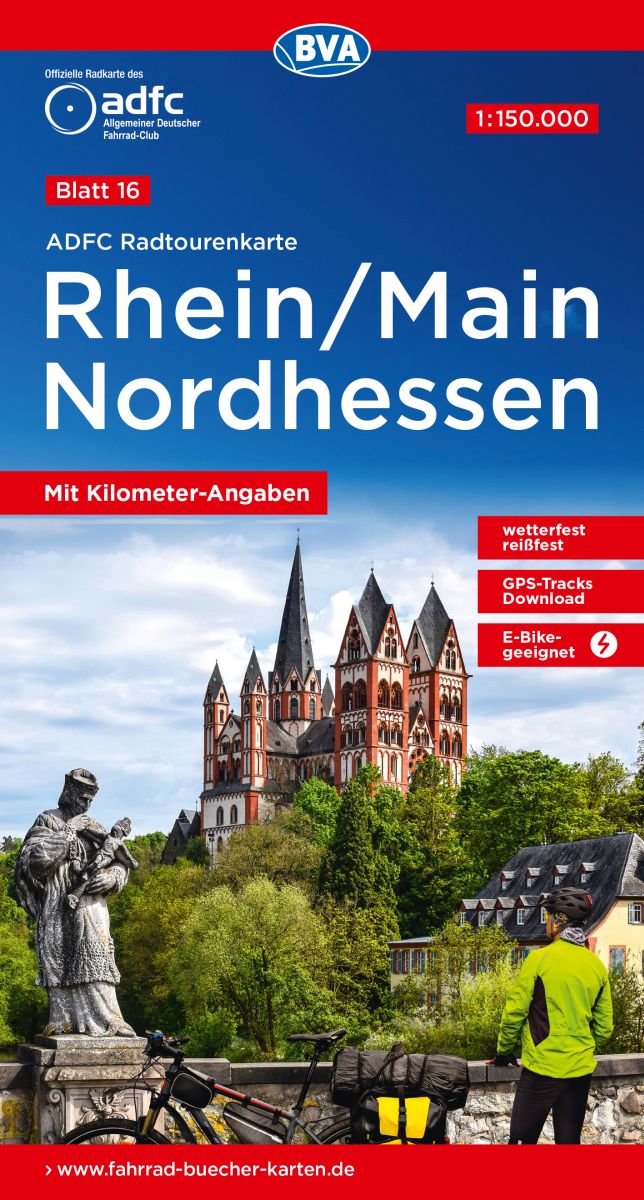 Cycling map ADFC Radtourenkarte 16 Rhein/Main - Nordhessen 1:150,000 (2020)
