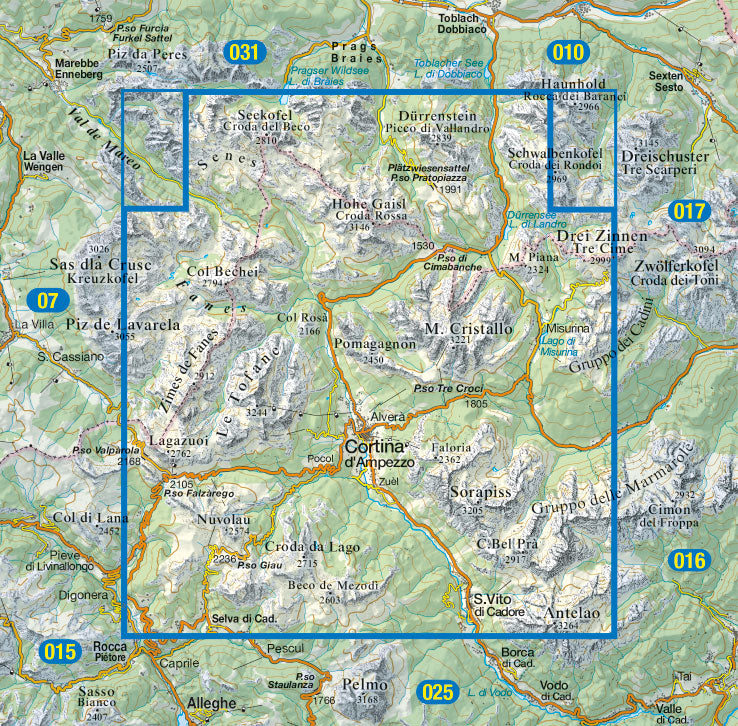 Hiking map Dolomiten Sheet 03 - Cortina d'Ampezzo 1:25,000 2022