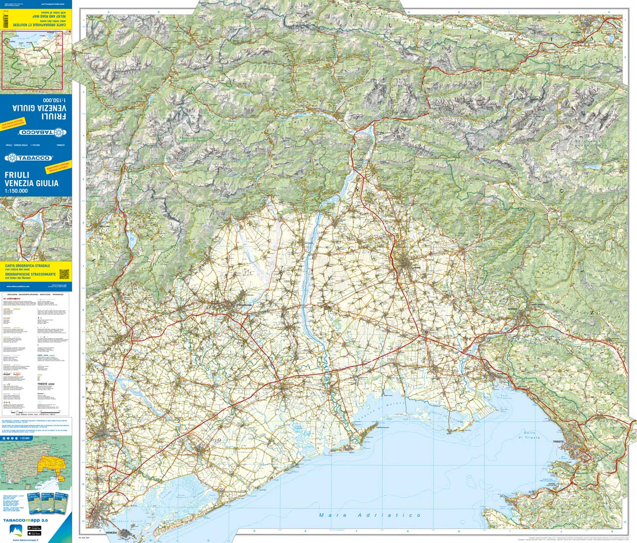 Friuli Venezia Giulia car/bike map 1:150,000