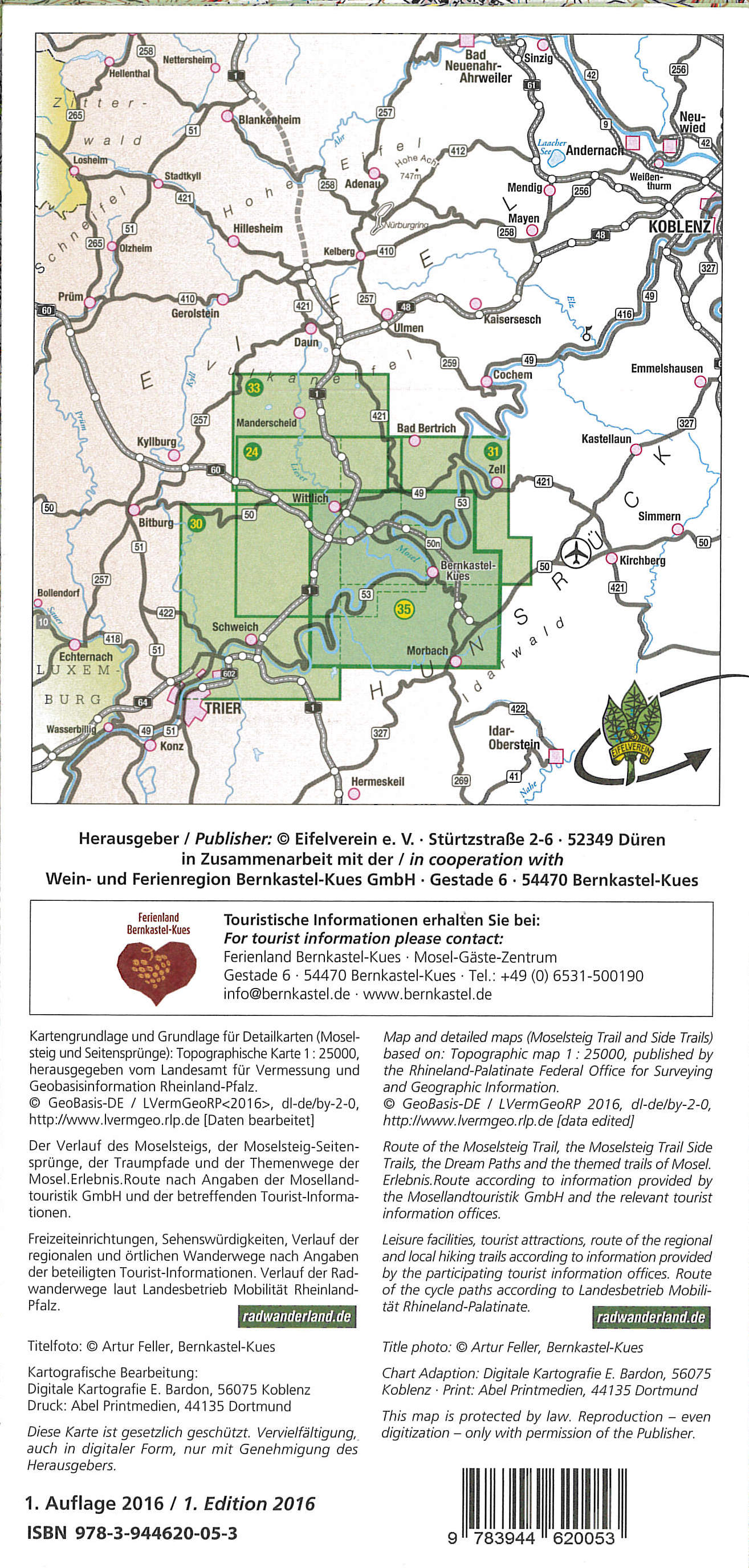 Wandelkaart  Mosel-Ferienland Bernkastel-Kues 1:25.000 (35) 1.A 2016