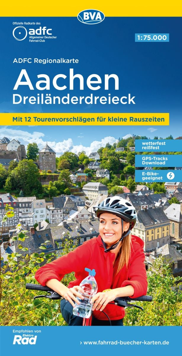 Bicycle map BVA/ADFC Regionalkarte Aachen-Dreiländereck 1:75 000 8.A 2023