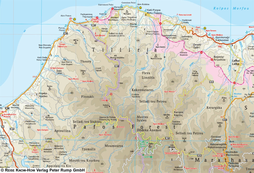 Road map Cyprus-Zypern 1:250,000 6.A 2018