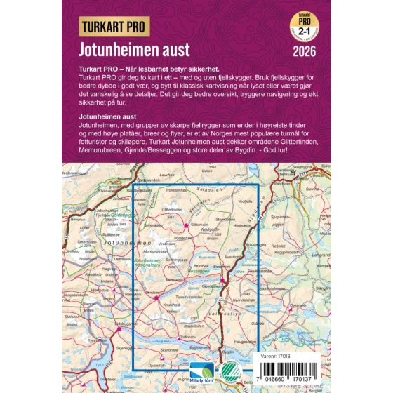 Wandelkaart Turkart Pro Jotunheimen Aust 1:50.000 (2026)