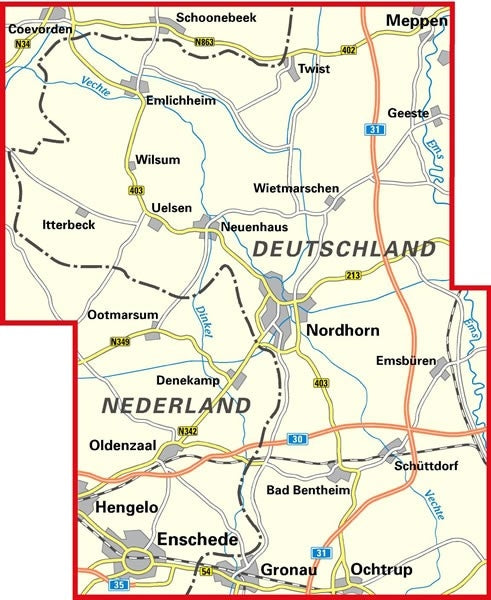 Fietskaart+Boekje ADFC/BVA Radwanderkarte Grafschaft Bentheim
