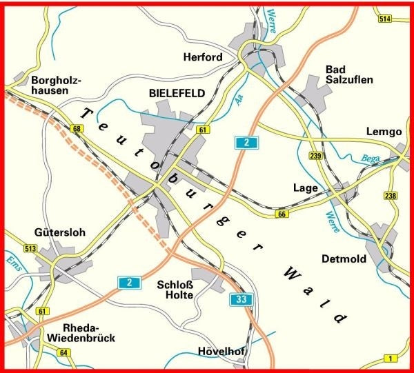 Kreis-Radwanderkarte  Bielefeld und Umgebung