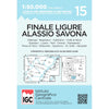 Wandelkaart Italië: Blad 15 - Finale Ligure, Alassio, Savona 1:50.000