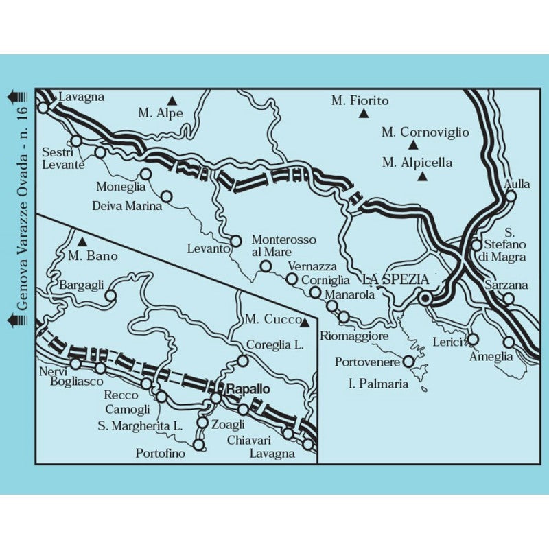 Blad 23 - Cinque Terre e Golfo del Tigullio 1:50 000