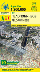 Road map Greece Topo 200 R2 Peloponnese 1:200,000