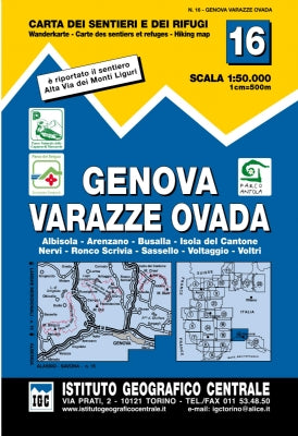 Walking map Sheet 16 - Genova 1:50,000