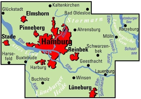 BVA/ADFC Regionalkarte Hamburg und Umgebung 1:75,000 (6.A 2020)