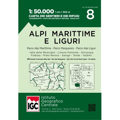 Blad 8 - Alpi Maritime e Liguri 1:50.000