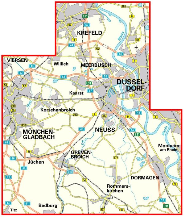 Fietskaart BVA Rhein-Kreis-Neuss 1:50.000  (8.A 2024)