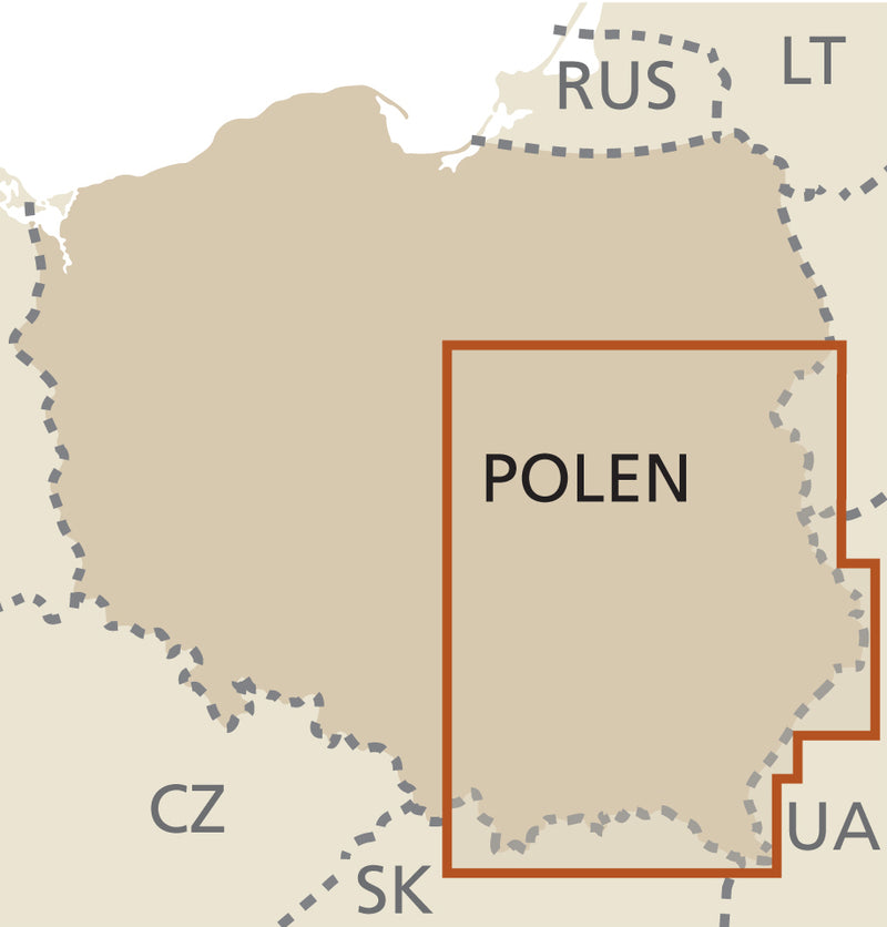 Road map Poland Southeast 1:360,000 1.A 2016