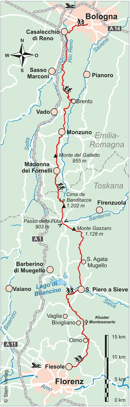 Wandelgids Italien: Trans-Apennin Via degli Dei - GÃ¶tterweg (91)