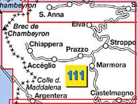 Hiking map Italian Alps Sheet 111 Valle Maira 1:25,000