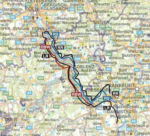 Rother WanderfÃ¼hrer Rheinsteig - RheinBurgenWeg GPS (4.A 2015)