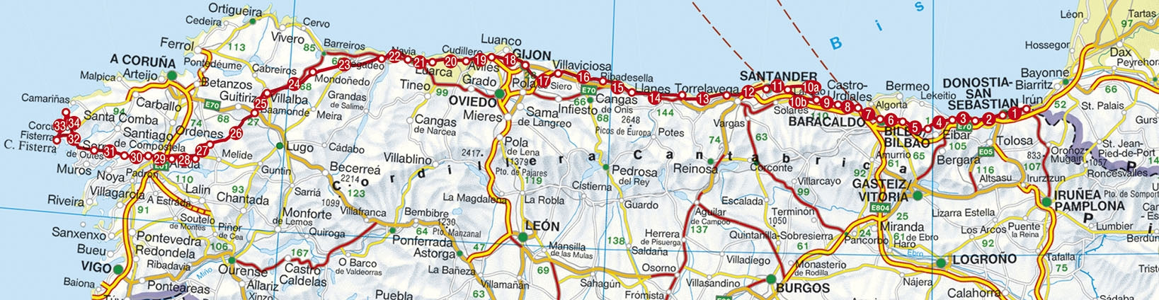 Rother Wanderführer Jakobsweg - Camino del Norte 29 Etappen (7.A 2023)