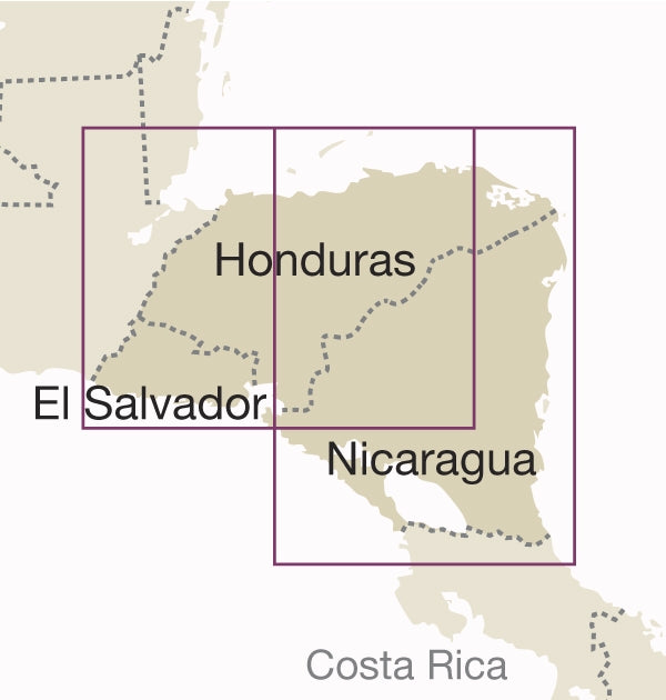 Wegenkaart LK Nicaragua, Honduras, El Salvador 1:650.000 4.A 2018